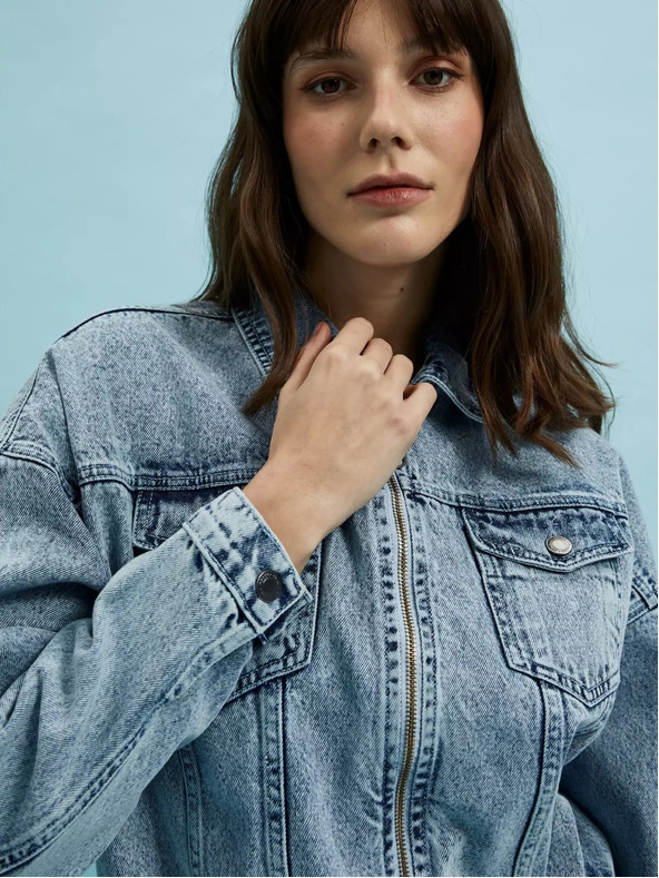 Moodo Moodo svjetloplava traper jakna s patentnim zatvaračem