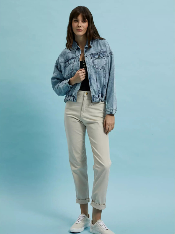 Moodo Moodo svjetloplava traper jakna s patentnim zatvaračem