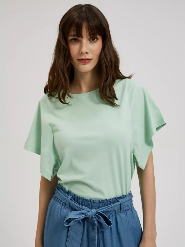 Moodo Moodo zelena majica širokih rukava