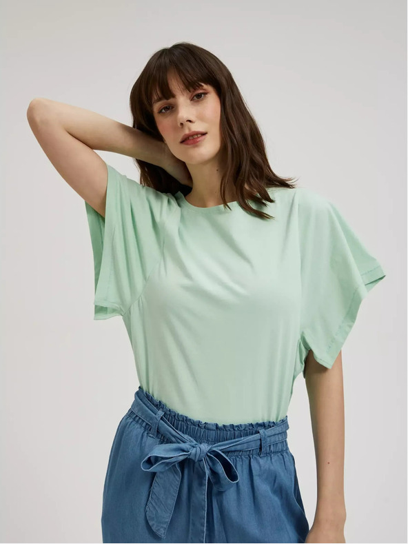 Moodo Moodo zelena majica širokih rukava