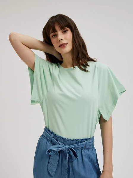 Moodo Moodo zelena majica širokih rukava