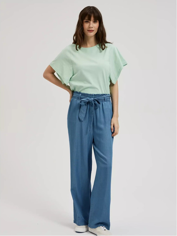 Moodo Moodo zelena majica širokih rukava