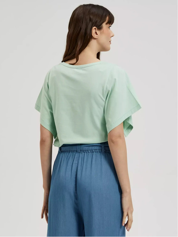 Moodo Moodo zelena majica širokih rukava