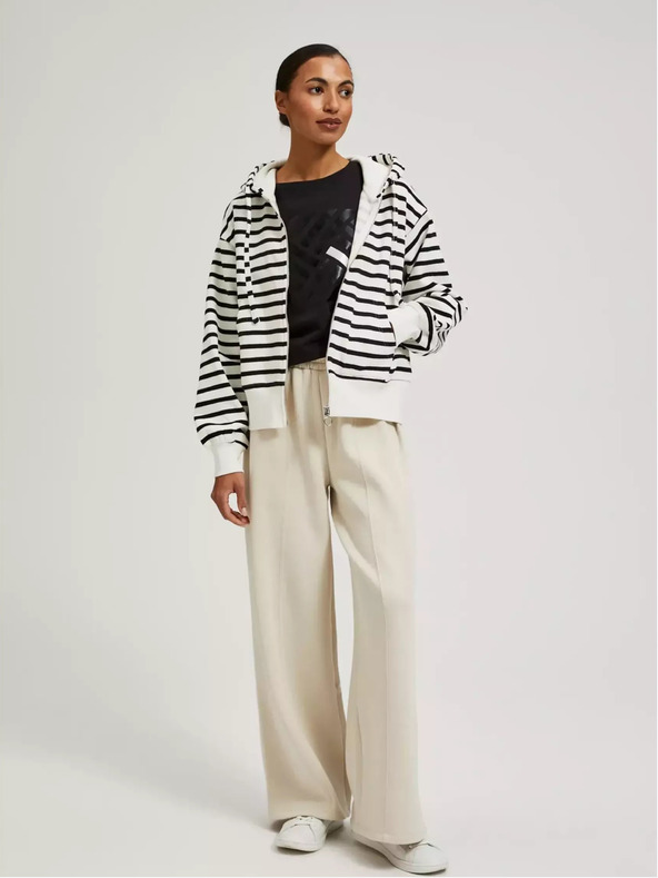 Moodo Moodo crno-bijela uska majica s kapuljačom na pruge