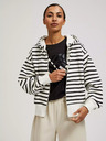 Moodo Moodo crno-bijela uska majica s kapuljačom na pruge
