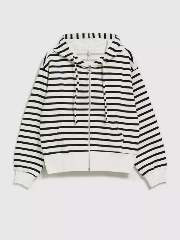 Moodo Moodo crno-bijela uska majica s kapuljačom na pruge