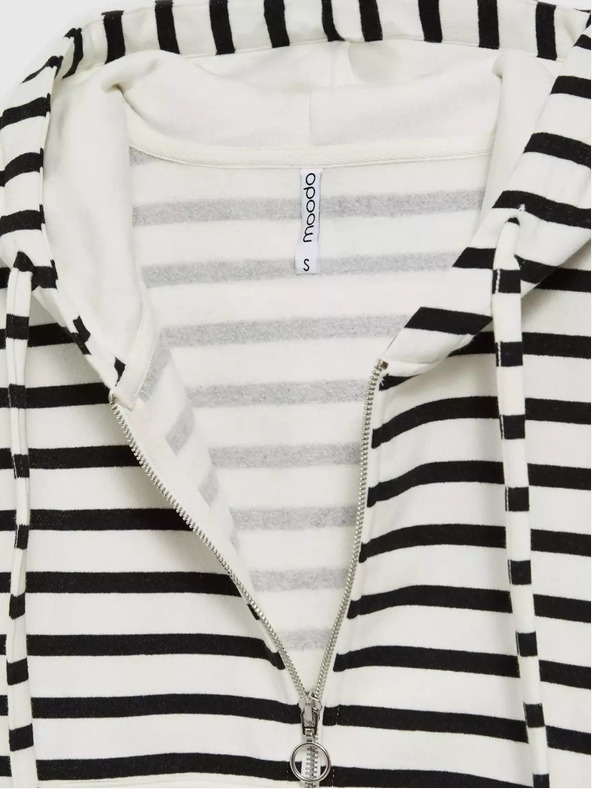 Moodo Moodo crno-bijela uska majica s kapuljačom na pruge