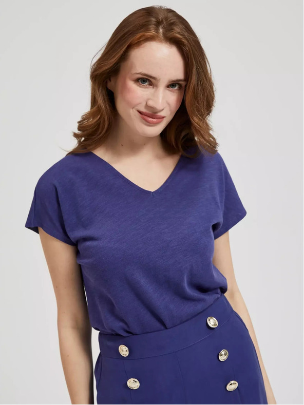 Moodo Moodo ljubičasta majica s V izrezom