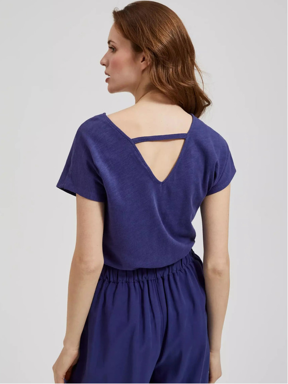 Moodo Moodo ljubičasta majica s V izrezom