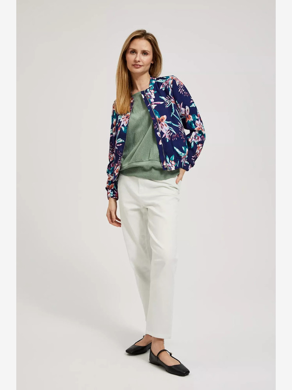 Moodo Moodo tamnoplava bomber jakna s cvjetnim printom