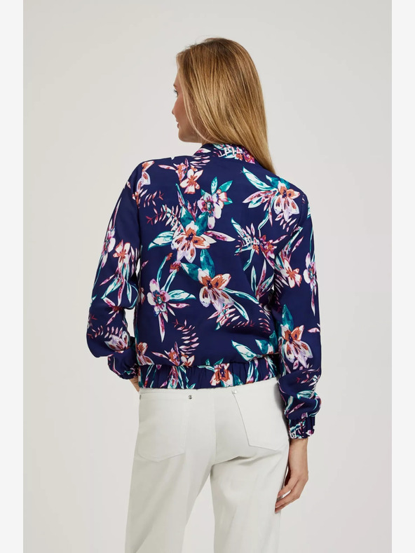 Moodo Moodo tamnoplava bomber jakna s cvjetnim printom