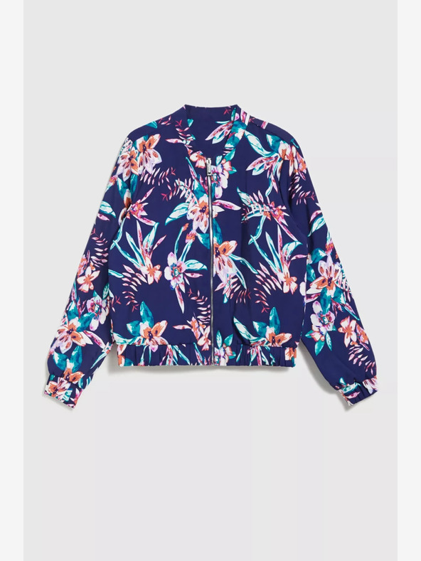 Moodo Moodo tamnoplava bomber jakna s cvjetnim printom