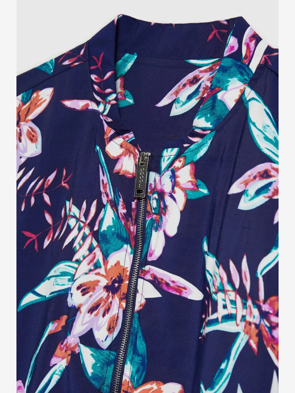 Moodo Moodo tamnoplava bomber jakna s cvjetnim printom