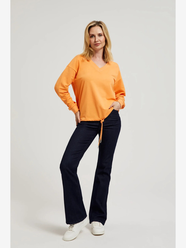 Moodo Moodo narančasta majica s V izrezom