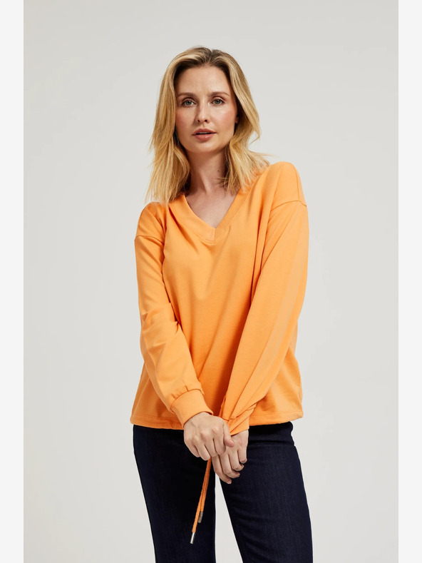 Moodo Moodo narančasta majica s V izrezom