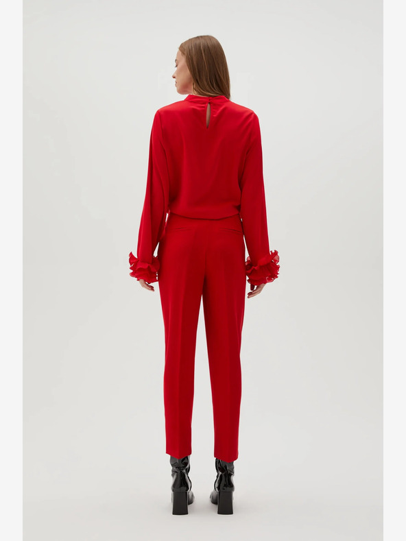 Moodo Crvene Moodo nabrane ravne hlače