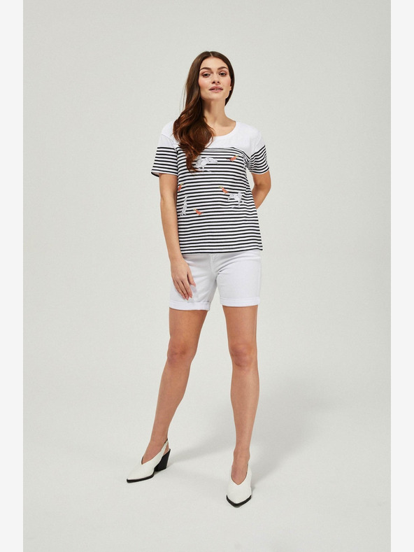 Moodo Bijele ženske kratke hlače Moodo