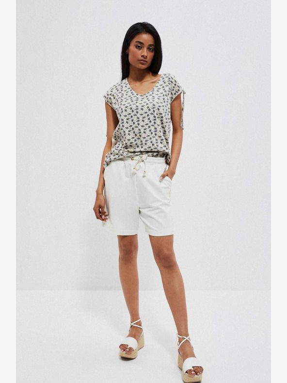 Moodo Moodo ženska bijela trenirka kratke hlače