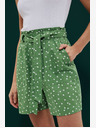 Moodo Moodo ženske zelene kratke hlače na točkice