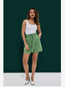 Moodo Moodo ženske zelene kratke hlače na točkice