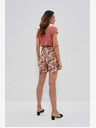Moodo Moodo bež ženske kratke hlače s cvjetnim uzorkom