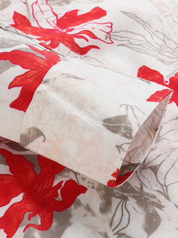 NAX Crveno-bijela ženska košulja s uzorkom NAX Cufewa