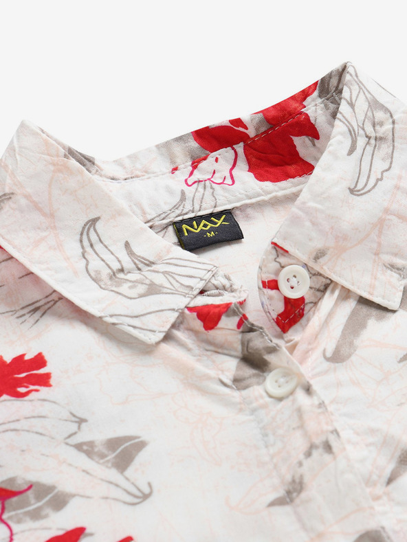 NAX Crveno-bijela ženska košulja s uzorkom NAX Cufewa