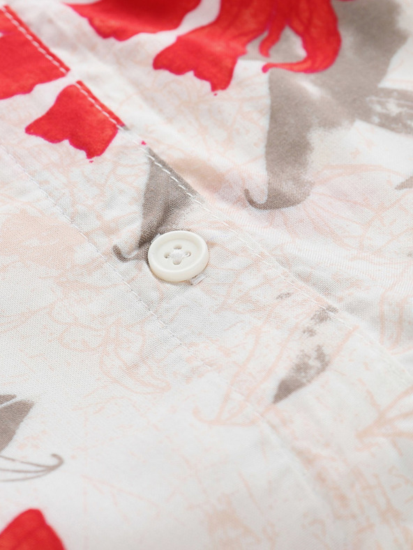 NAX Crveno-bijela ženska košulja s uzorkom NAX Cufewa