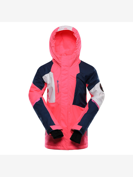 ALPINE PRO Dječja skijaška jakna s membranom ptx snow ALPINE PRO DEARO neon knockout pink