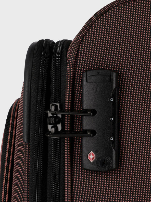 Travelite Travelite Viia 4w M ružičasto-smeđi kofer