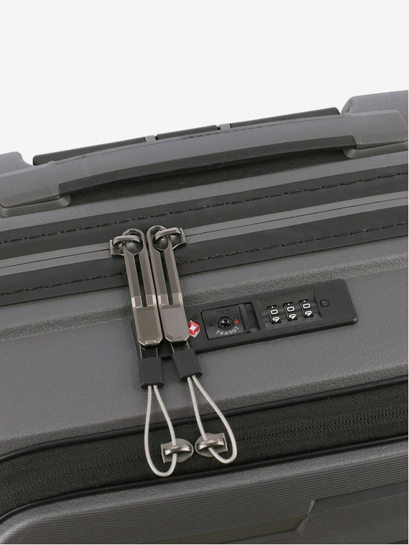 Travelite Sivi putni kovčeg Travelite Air Base 4w S Prednji džep Antracit