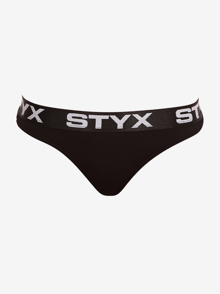 Styx Crne ženske tange sa sportskom gumom Styx
