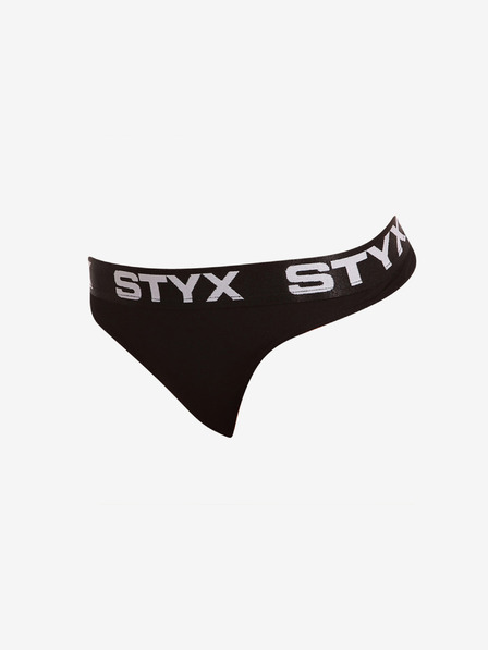 Styx Crne ženske tange sa sportskom gumom Styx