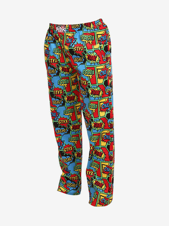 Styx Plavo-crvene hlače za spavanje s uzorkom Styx boom