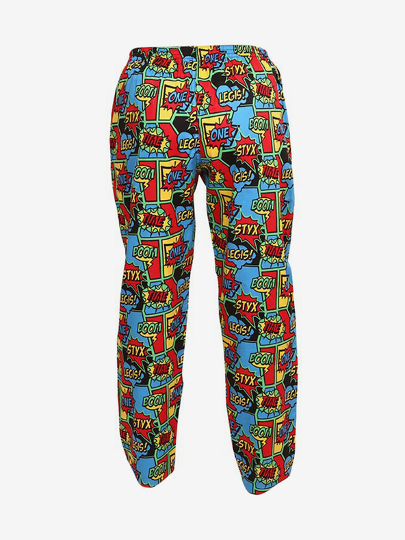 Styx Plavo-crvene hlače za spavanje s uzorkom Styx boom