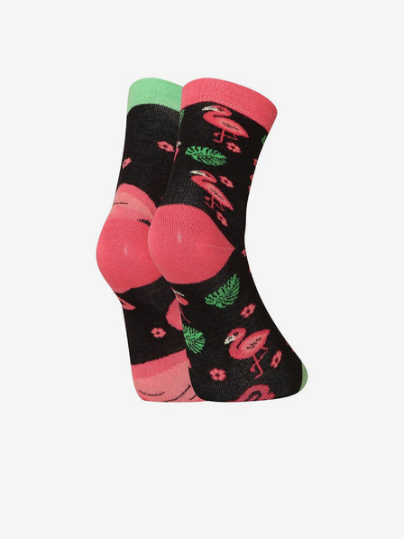 Dedoles Roze i crne dječje vesele čarape Dedoles Flamingos