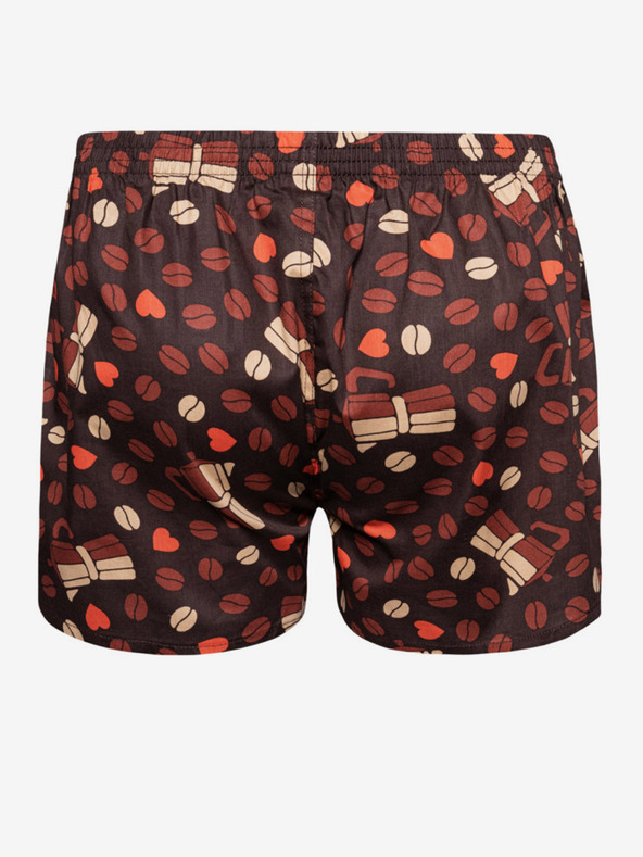 Dedoles Smeđe muške vesele kratke hlače s uzorkom Dedoles Coffee love