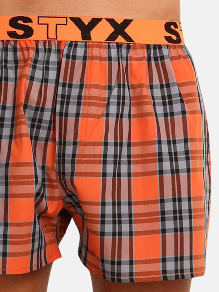 Styx Styx sivo-narančaste muške kratke hlače na kockice