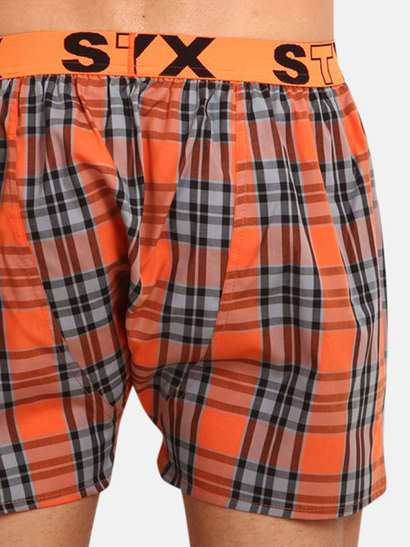 Styx Styx sivo-narančaste muške kratke hlače na kockice