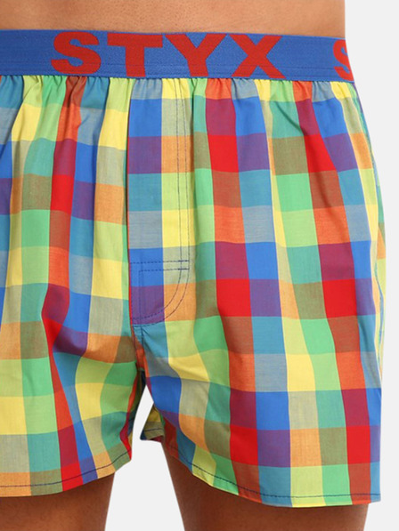 Styx Styx crveno-zelene kockaste muške kratke hlače