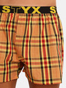 Styx Žuto-narančaste muške kratke hlače Styx na kockice