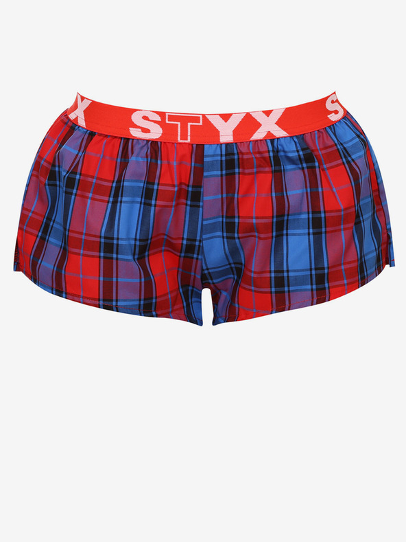 Styx Styx crvene i plave ženske kratke hlače za spavanje na kockice