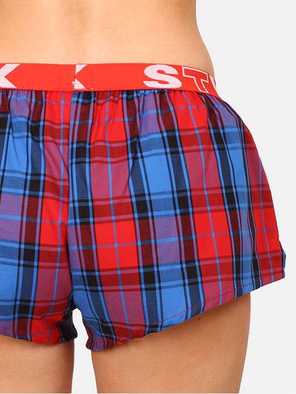 Styx Styx crvene i plave ženske kratke hlače za spavanje na kockice
