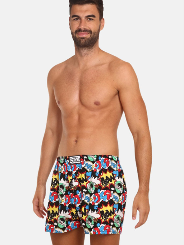 Styx Styx art OMG tirkizno crne muške gaćice s uzorkom