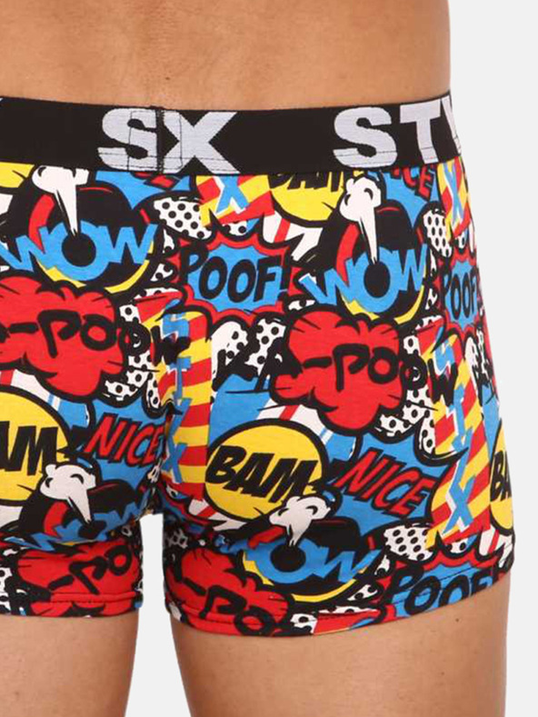 Styx Styx art Poof plavo-crvene muške bokserice s uzorkom