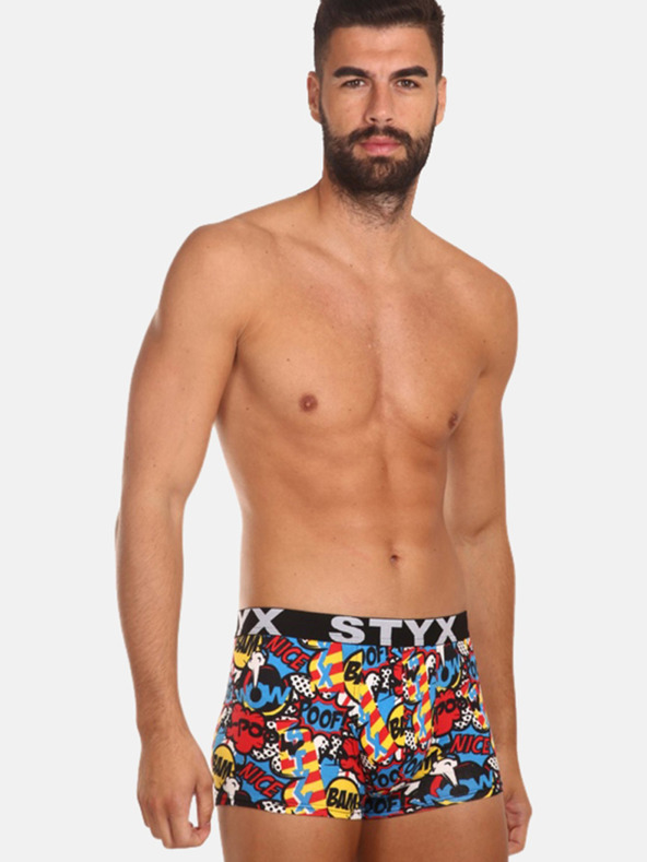 Styx Styx art Poof plavo-crvene muške bokserice s uzorkom