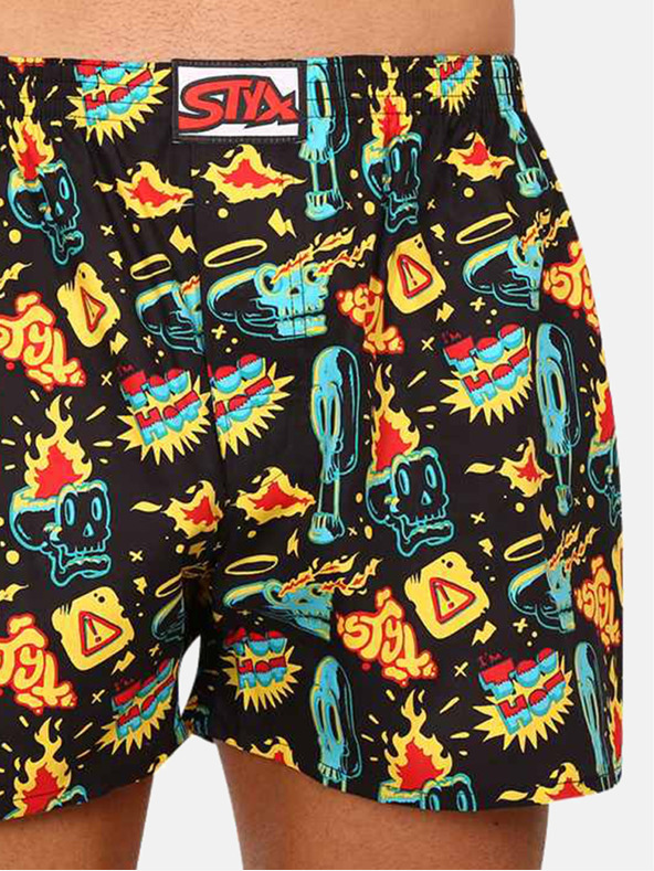 Styx Žuto-crne muške kratke hlače s uzorkom Styx art Toohot