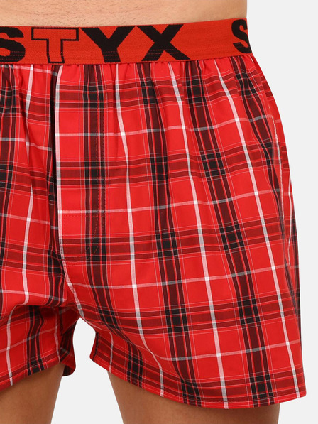 Styx Styx crvene muške kratke hlače na karo