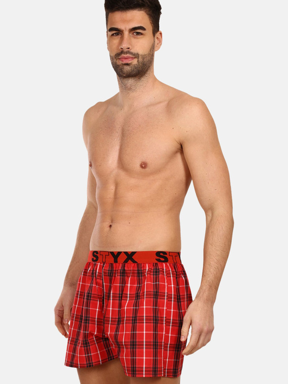 Styx Styx crvene muške kratke hlače na karo