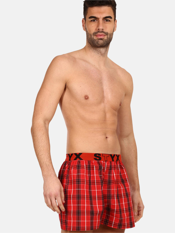 Styx Styx crvene muške kratke hlače na karo